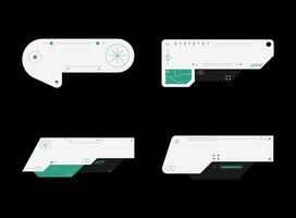 Futurist element. Cyberpunk sticker set. HUD futuristic frame design. vector