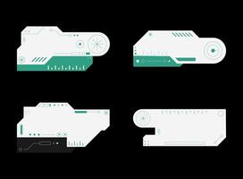 Futurist element. Cyberpunk sticker set. HUD futuristic frame design. vector
