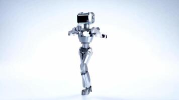 Chatbot, dancing animations and white background AI. Animated robot effects. video