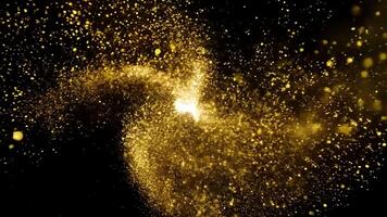 Sparkling golden movement, with black background video