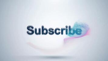 Subscribe Beautiful animation of text on isolated background. video