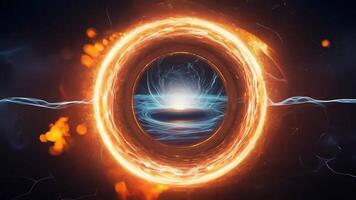 Circle of orange sparkles with no background Looping Animation VFX Elements video