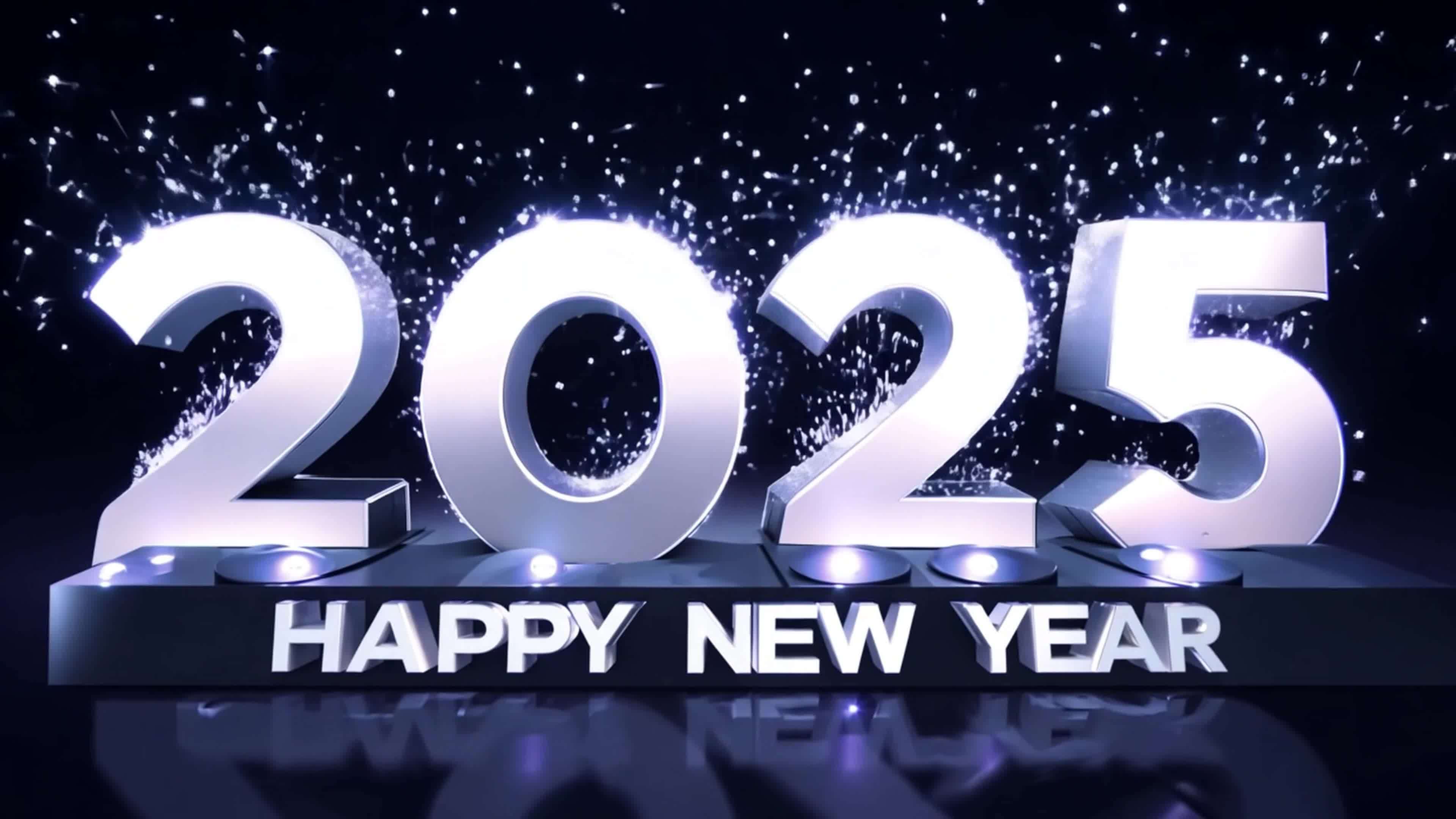 2025 happy new year animated letters text black blinking lights 48233214 Stock Video at