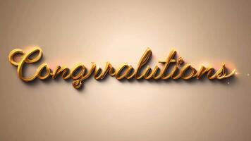 Congratulations Beautiful animation of the text on isolated background video