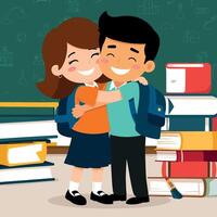 Back to school with friendship day vector