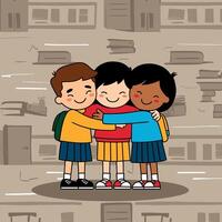Back to school with friendship day vector