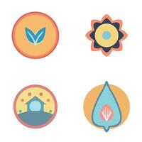 Set of colorful yoga, holistic and spa logo vector