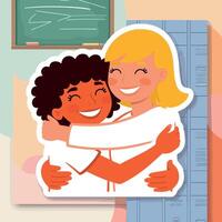 Back to school with friendship day vector