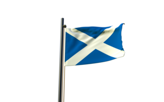 scotland flag on a pole with a transparent background png