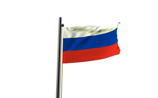 russian flag on a pole with a transparent background png