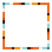 Abstract 3D colorful strips retro style rough texture square frame isolated graphic illustration. png