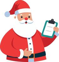 Santa checking his list vector