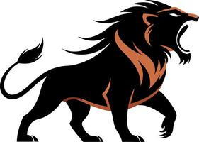 Bold roaring lion graphic illustration symbolizing strength and power vector