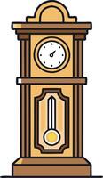 Illustration of a classic grandfather clock with a pendulum vector