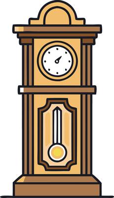 Illustration of a classic grandfather clock with a pendulum