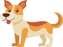 Cute cartoon dog illustration with happy expression on white background vector