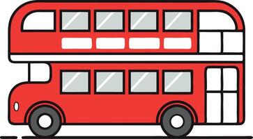 Illustration of a red double-decker bus on a white background vector