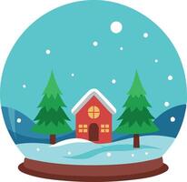 Snow globe with winter scene vector
