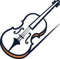 Elegant minimalist illustration of violin with clean lines and subtle color accents vector