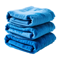 Blue Stack of Towels Isolated on Transparent Background png