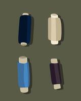 Illustration of a set of sewing threads. vector
