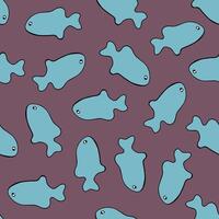 Illustration of pattern with fishes. vector