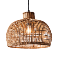 Rattan Ceiling Lamp Isolated on Transparent Background png