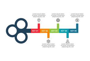 Key concept for infographic with 5 steps, options, parts or processes. Business data visualization. vector