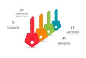Key concept for infographic with 4 steps, options, parts or processes. Business data visualization. vector