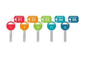 Key concept for infographic with 5 steps, options, parts or processes. Business data visualization. vector