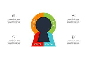 Key concept for infographic with 4 steps, options, parts or processes. Business data visualization. vector