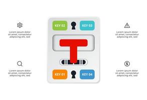 Key concept for infographic with 4 steps, options, parts or processes. Business data visualization. vector