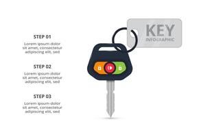 Key concept for infographic with 3 steps, options, parts or processes. Business data visualization. vector