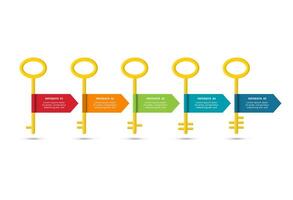 Key concept for infographic with 5 steps, options, parts or processes. Business data visualization. vector
