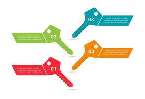 Key concept for infographic with 4 steps, options, parts or processes. Business data visualization. vector