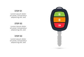 Key concept for infographic with 3 steps, options, parts or processes. Business data visualization. vector