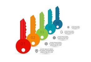Key concept for infographic with 5 steps, options, parts or processes. Business data visualization. vector