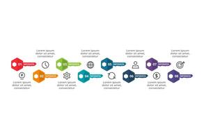 Key concept for infographic with 8 steps, options, parts or processes. Business data visualization. vector