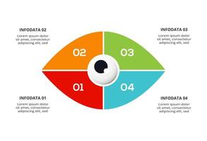 Key concept for infographic with 4 steps, options, parts or processes. Business data visualization. vector
