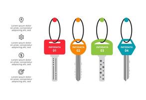 Key concept for infographic with 4 steps, options, parts or processes. Business data visualization. vector
