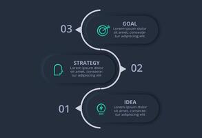 Creative concept for infographic with 36 options. Neumorphic flowchart dark iinfographic. vector