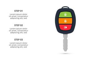 Key concept for infographic with 3 steps, options, parts or processes. Business data visualization. vector