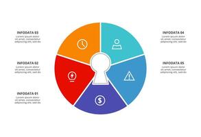 Key concept for infographic with 5 steps, options, parts or processes. Business data visualization. vector
