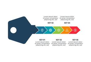 Key concept for infographic with 5 steps, options, parts or processes. Business data visualization. vector