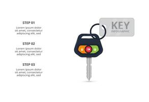 Key concept for infographic with 3 steps, options, parts or processes. Business data visualization. vector