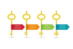 Key concept for infographic with 4 steps, options, parts or processes. Business data visualization. vector