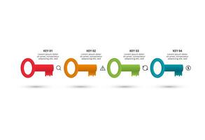 Key concept for infographic with 4 steps, options, parts or processes. Business data visualization. vector