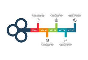 Key concept for infographic with 5 steps, options, parts or processes. Business data visualization. vector