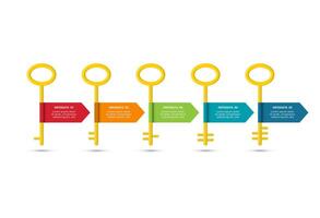 Key concept for infographic with 5 steps, options, parts or processes. Business data visualization. vector