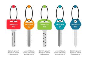 Key concept for infographic with 5 steps, options, parts or processes. Business data visualization. vector